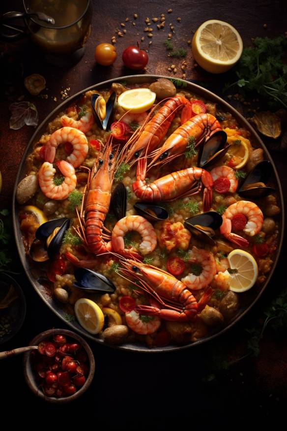 Paella mit Meeresfrüchten