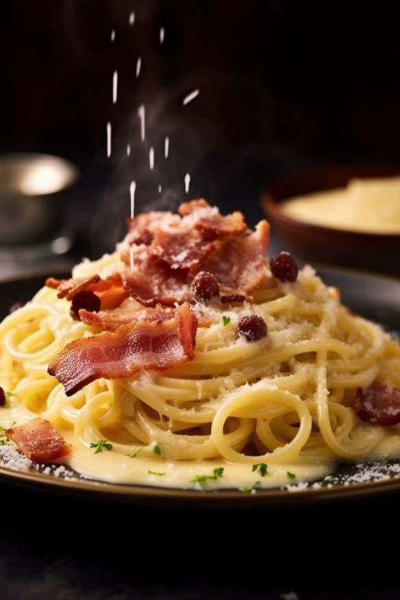 Spaghetti Carbonara auf einem Teller