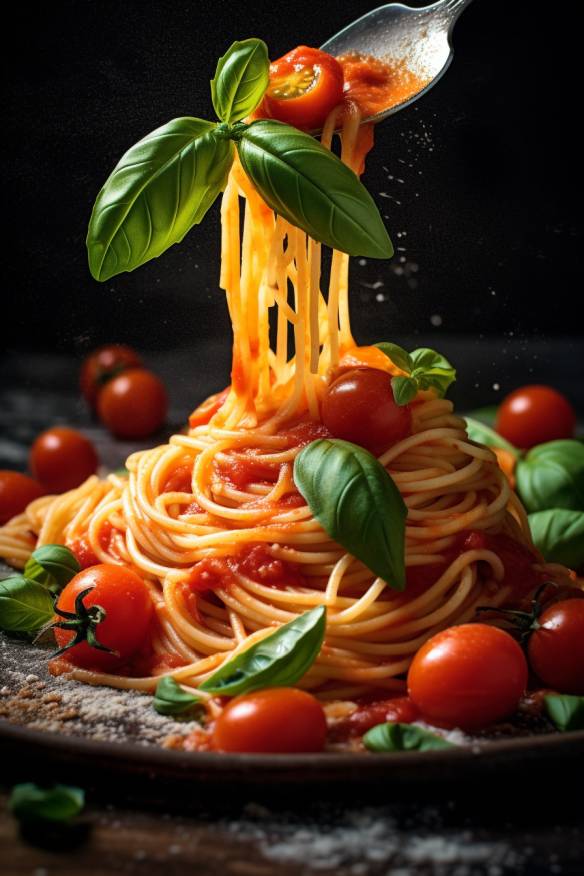 Spaghetti mit Tomaten-Basilikum-Sauce