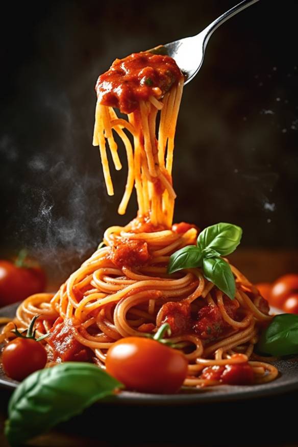 Spaghetti mit Tomatensauce