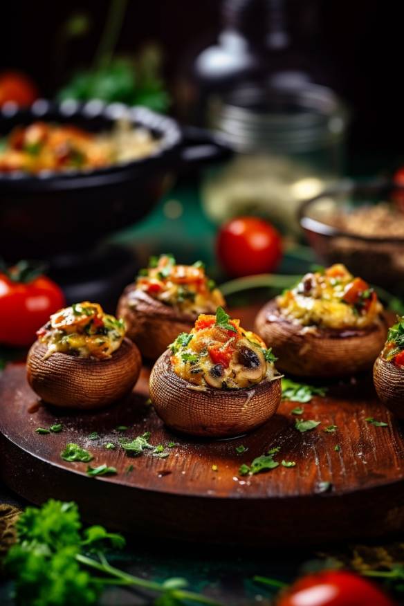 Gefüllte Champignons - Perfekte warme Partysnacks