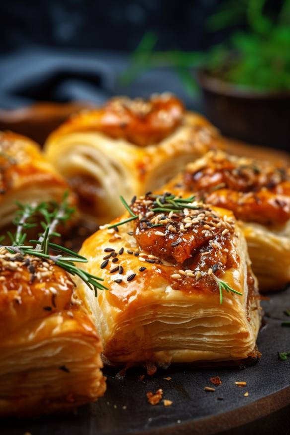 Gefüllter Blätterteig - Herzhaftes Fingerfood