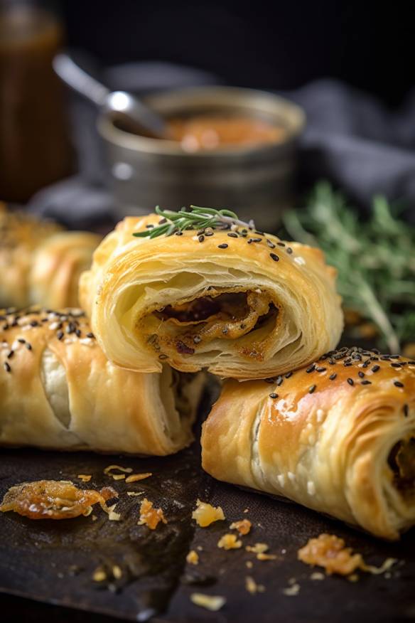 Gefüllter Blätterteig - Herzhaftes Fingerfood