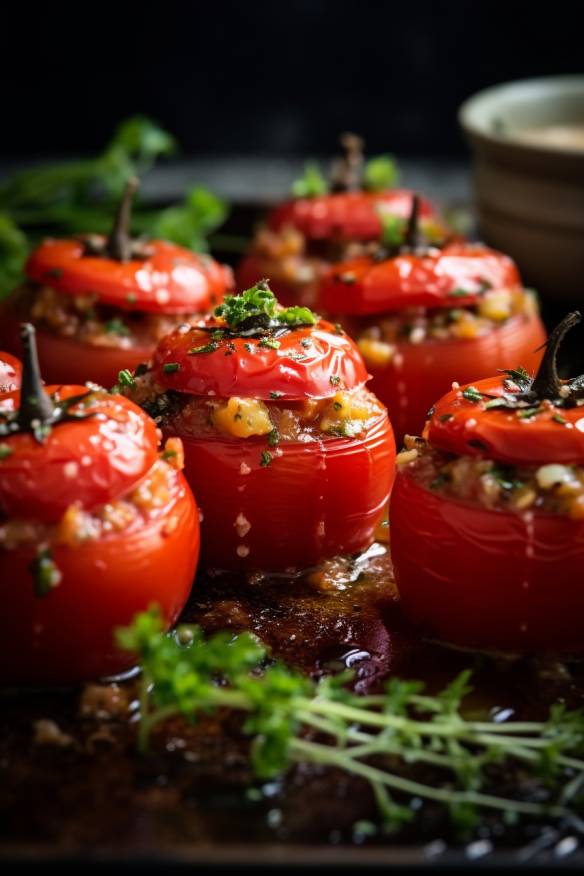 Gefüllte Tomaten Fingerfood mit mediterraner Füllung