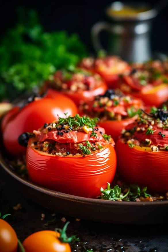 Gefüllte Tomaten Fingerfood mit mediterraner Füllung