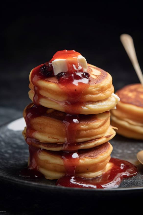 Gefüllte Pfannkuchen als kaltes Fingerfood.