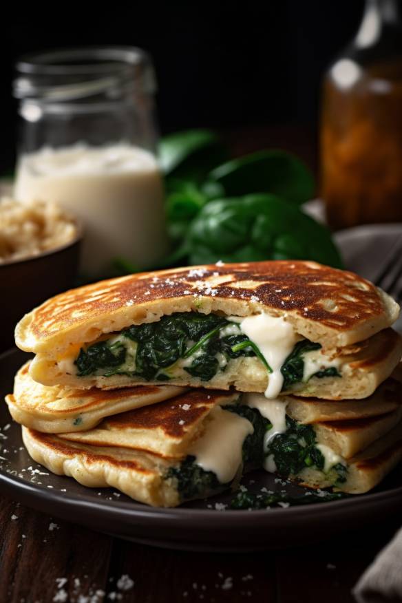 Börek mit Spinat und Feta auf einem Teller