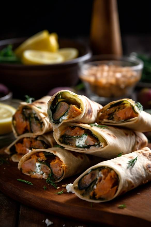 Gefüllte Wraps - Vegetarisch und perfekt als Fingerfood