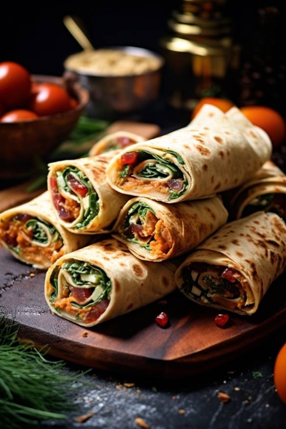 Gefüllte Wraps - Vegetarisch und perfekt als Fingerfood