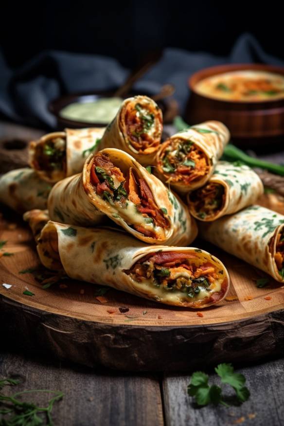 Gefüllte Wraps - Vegetarisch und perfekt als Fingerfood