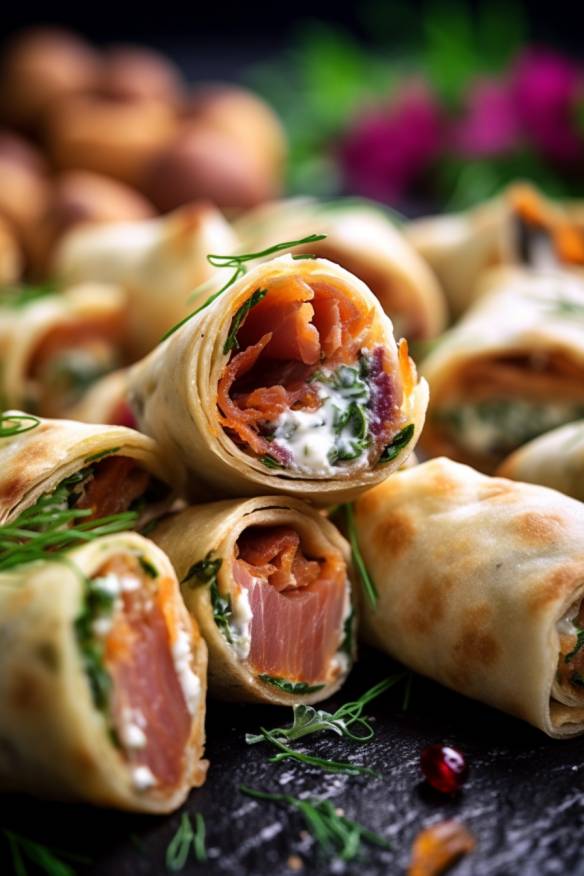 Gefüllte Wraps Häppchen - Perfektes Fingerfood für jede Party