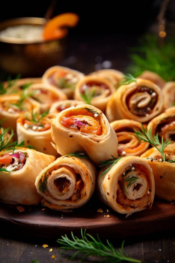 Gefüllte Wraps Häppchen - Perfektes Fingerfood für jede Party