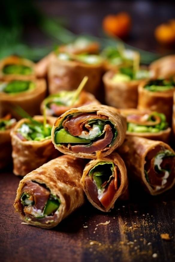 Gefüllte Wraps Häppchen - Perfektes Fingerfood für jede Party