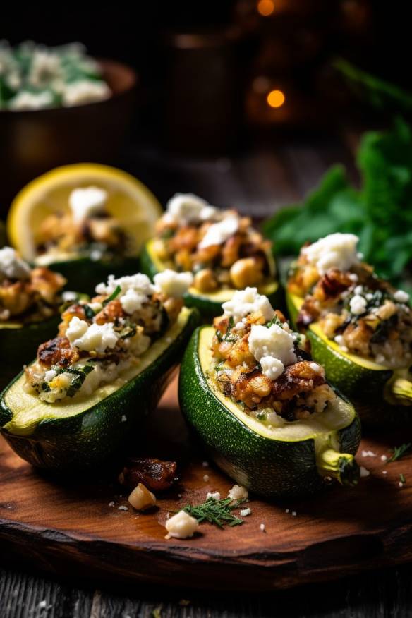 Gefüllte Zucchini mit Feta - Leckeres Fingerfood für jede Gelegenheit