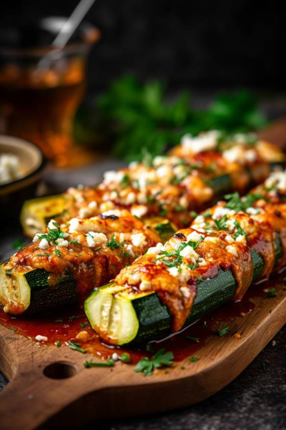 Gefüllte Zucchini mit Feta - Leckeres Fingerfood für jede Gelegenheit