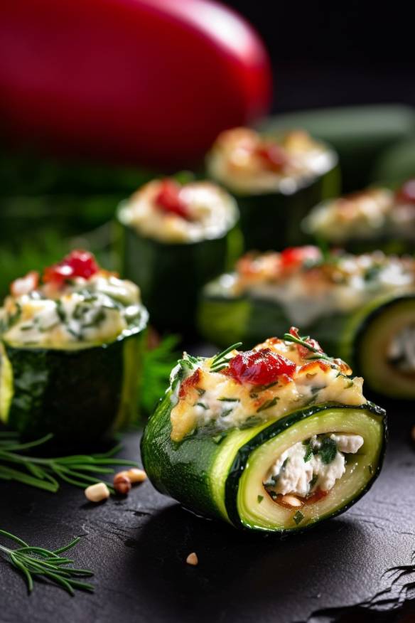 Gefüllte Zucchini mit Feta - Leckeres Fingerfood für jede Gelegenheit