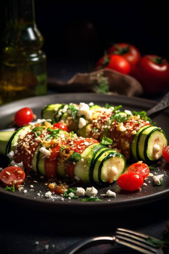 Gefüllte Zucchini mit Feta und Tomaten - Ein sommerliches Gericht