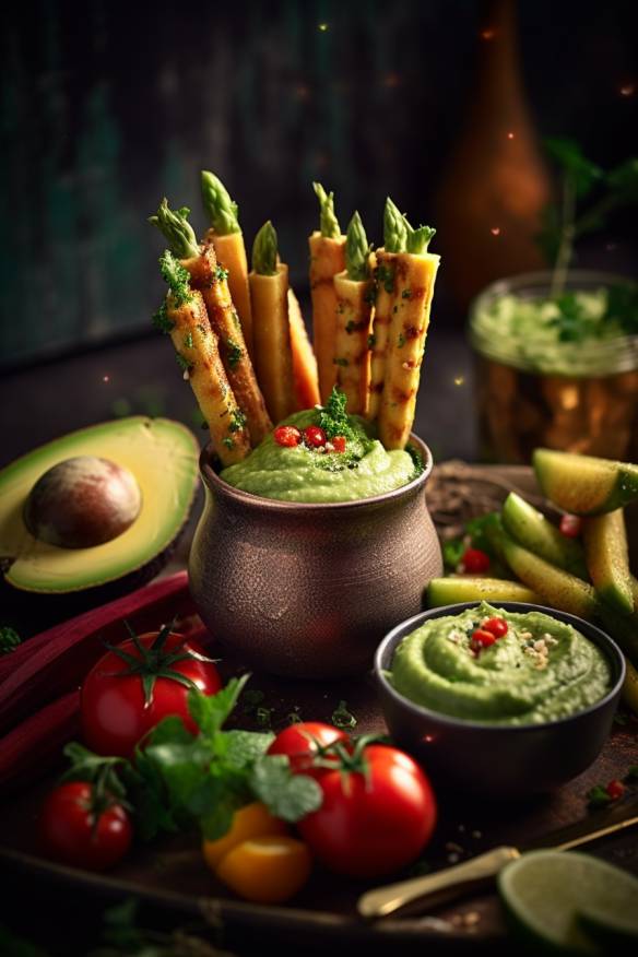 Sommerliche Gemüsesticks mit Avocado-Dip