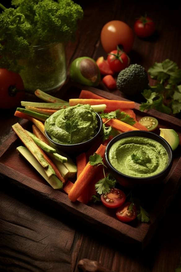 Sommerliche Gemüsesticks mit Avocado-Dip