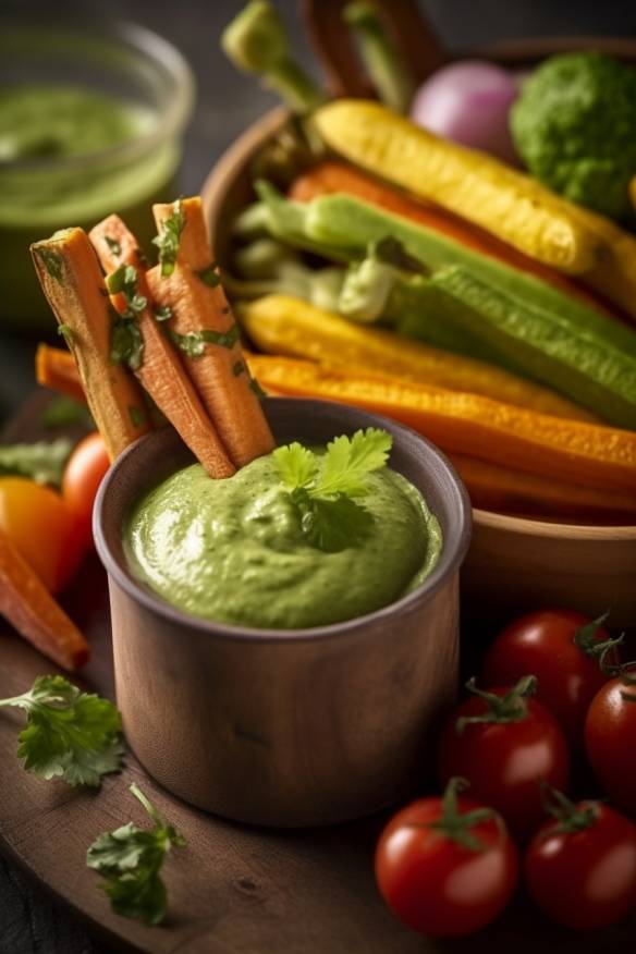 Sommerliche Gemüsesticks mit Avocado-Dip