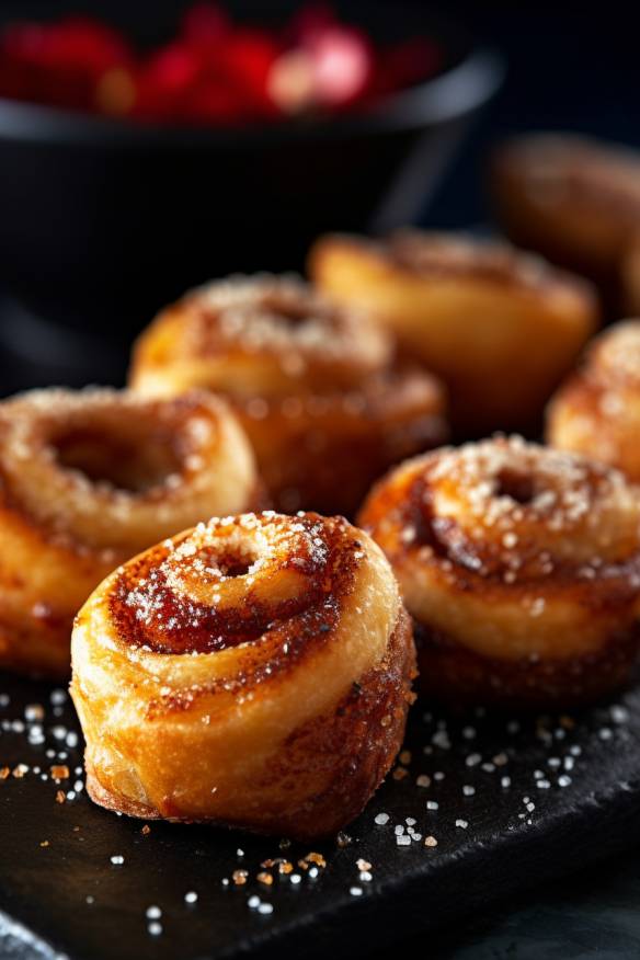 Süßes Fingerfood aus Blätterteig - Knusprige Mini-Schnecken mit Zimt-Zucker-Füllung