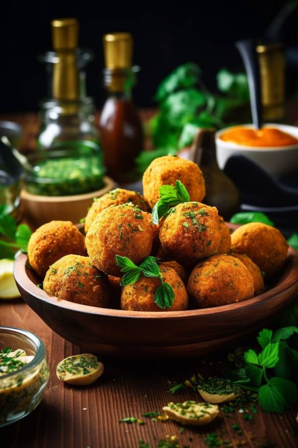 Süße Kartoffel-Falafel, ein köstliches fingerfood ohne käse