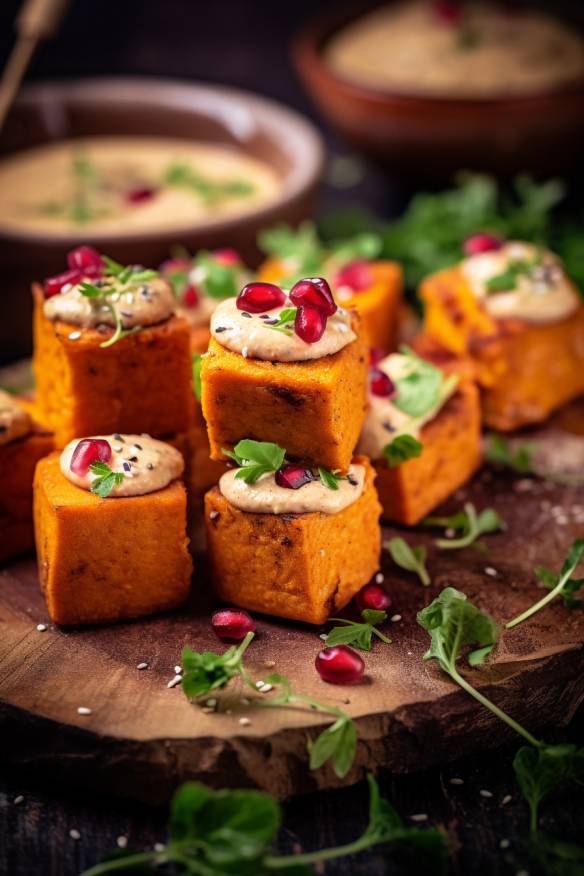 Süßkartoffel-Tahini-Bites - Veganes Fingerfood ohne Fleisch