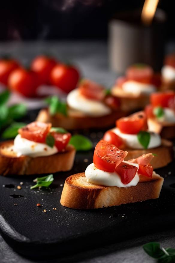 Caprese-Spieße - leckeres Fingerfood mit Mozzarella, Tomaten und Basilikum.