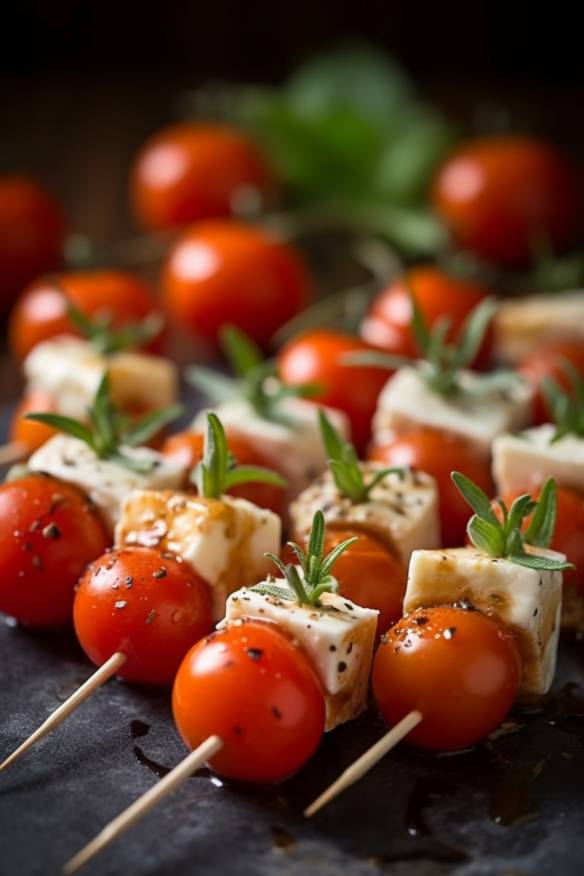 Tomaten-Feta-Spieße - Schnelles Fingerfood für jede Party