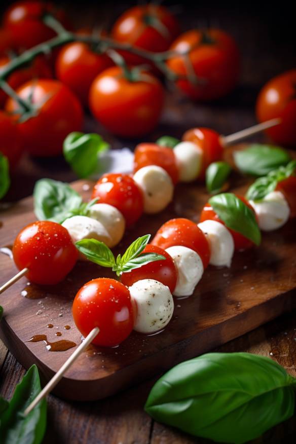 Tomaten-Mozzarella-Spieße - Fingerfood zum Vorbereiten am Vortag