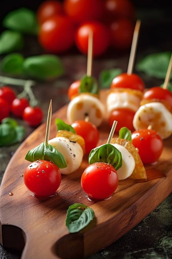 Tomaten-Mozzarella-Spieße - Fingerfood zum Vorbereiten am Vortag