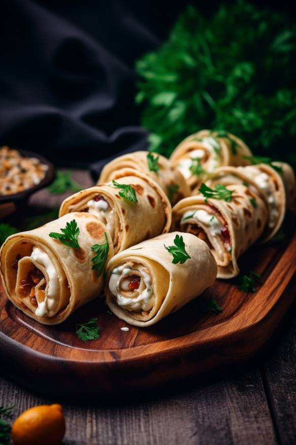 Tortilla-Röllchen mit Frischkäsefüllung