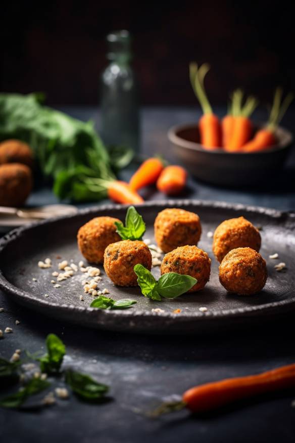 Vegane Karotten-Kokos-Häppchen auf einem Teller