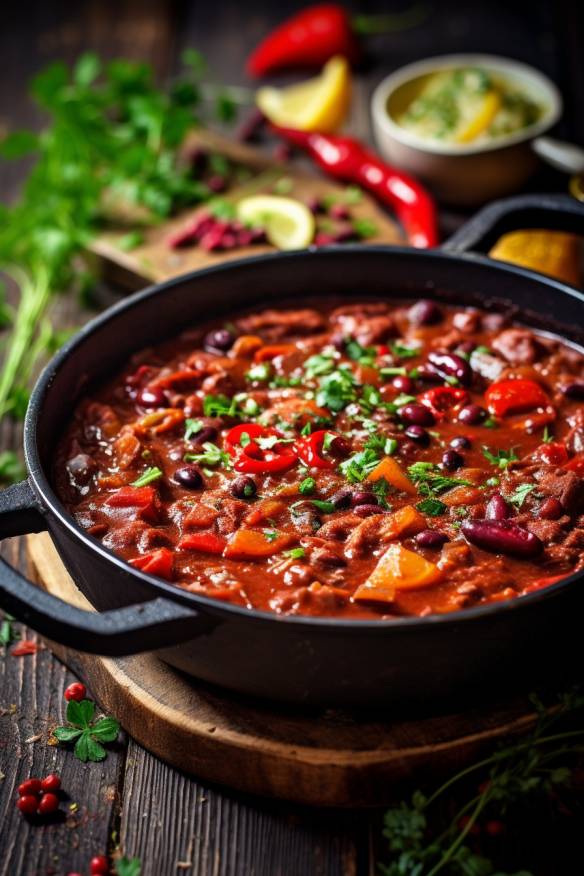 Veganes Chili sin Carne - Ein wärmender Eintopf für kalte Tage