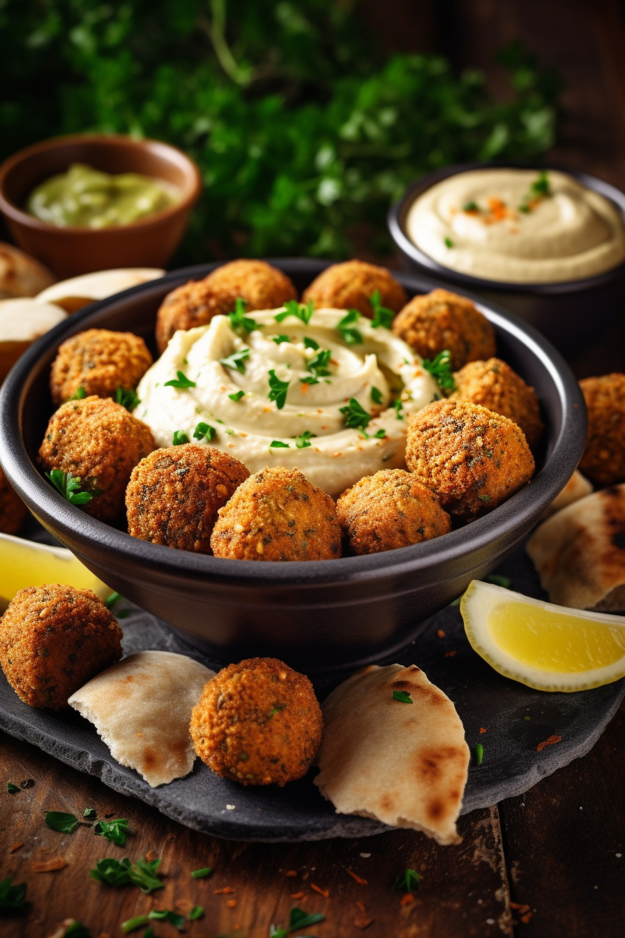 Vegane Falafel mit Hummus-Dip