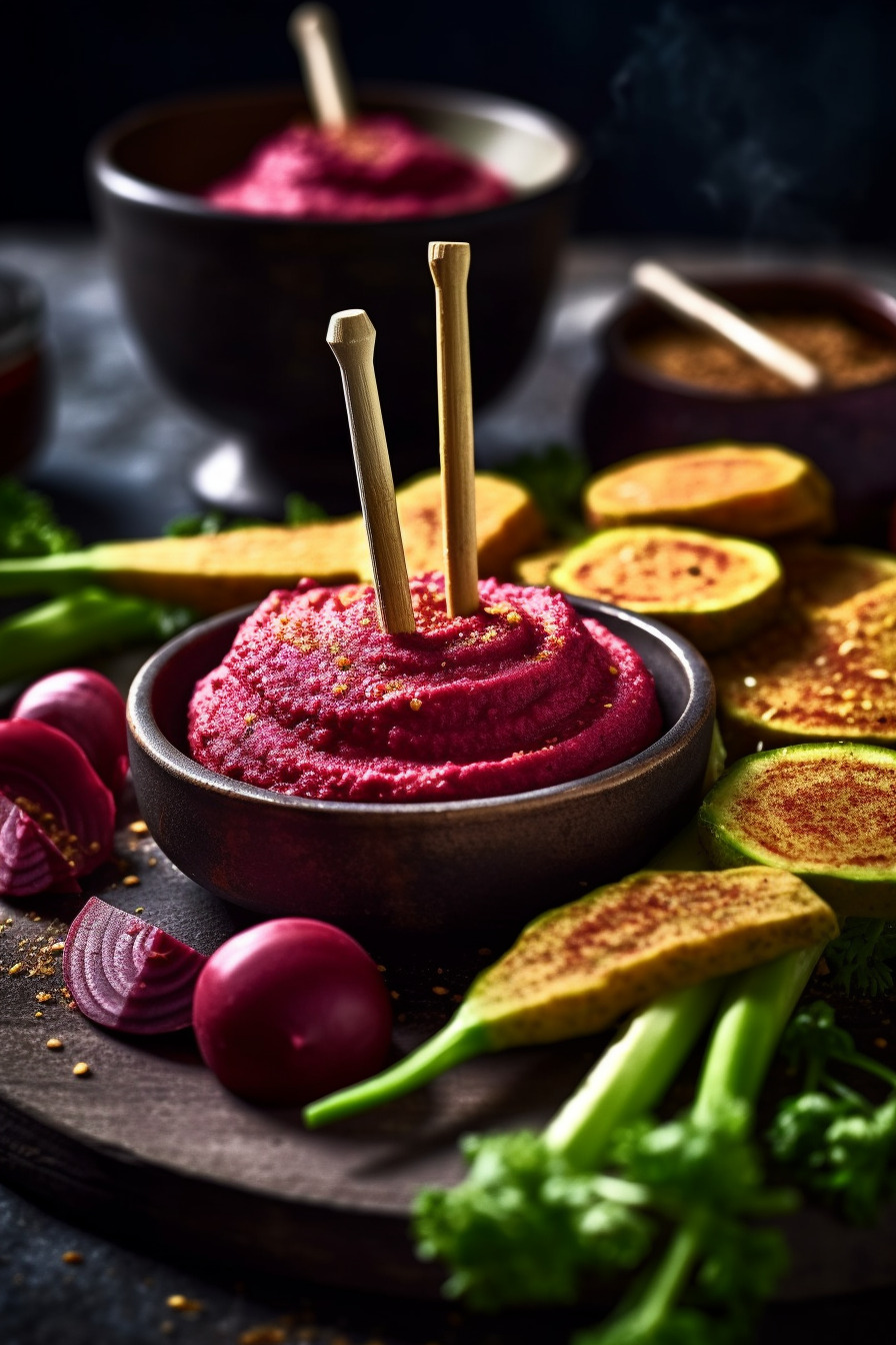 Gemüsesticks mit Rote-Bete-Hummus