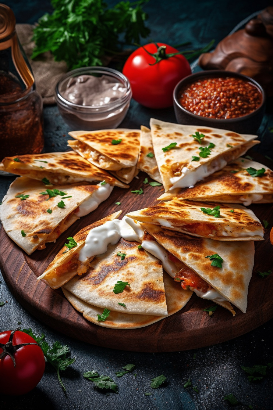 Vegetarische Quesadillas mit Dip