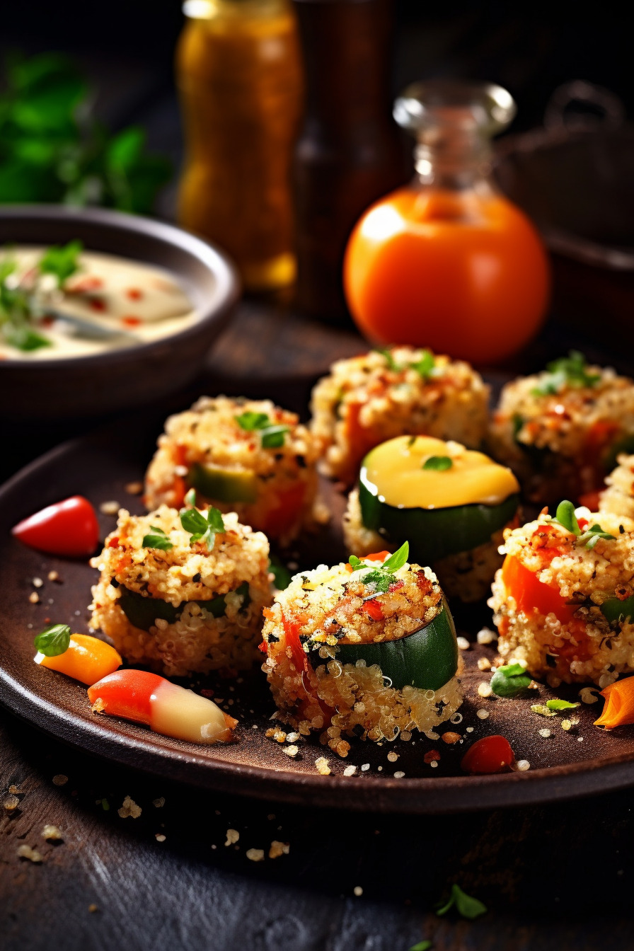 Vegetarische Quinoa Bites mit Käse und Gemüse