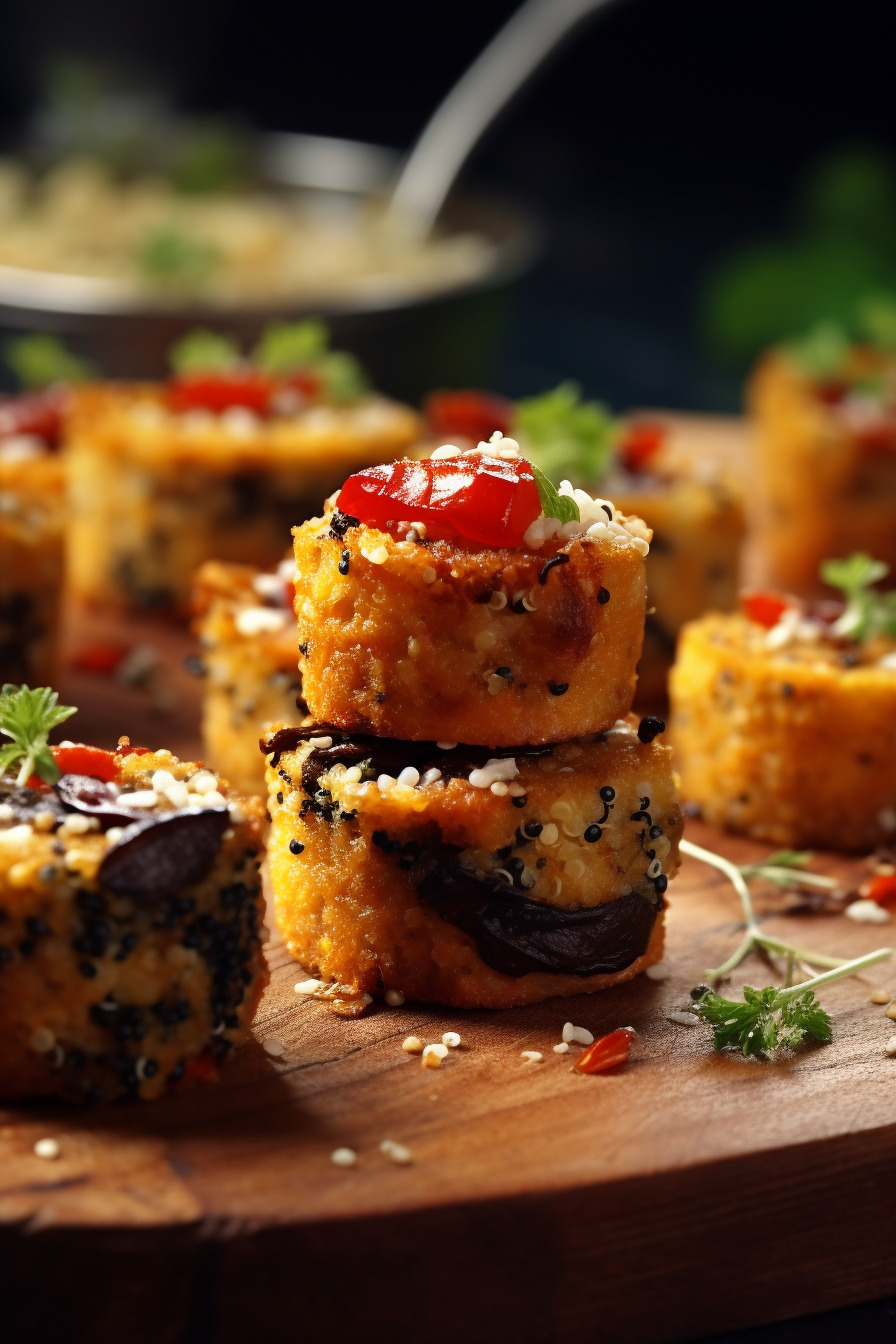 Vegetarische Quinoa Bites mit Käse und Gemüse