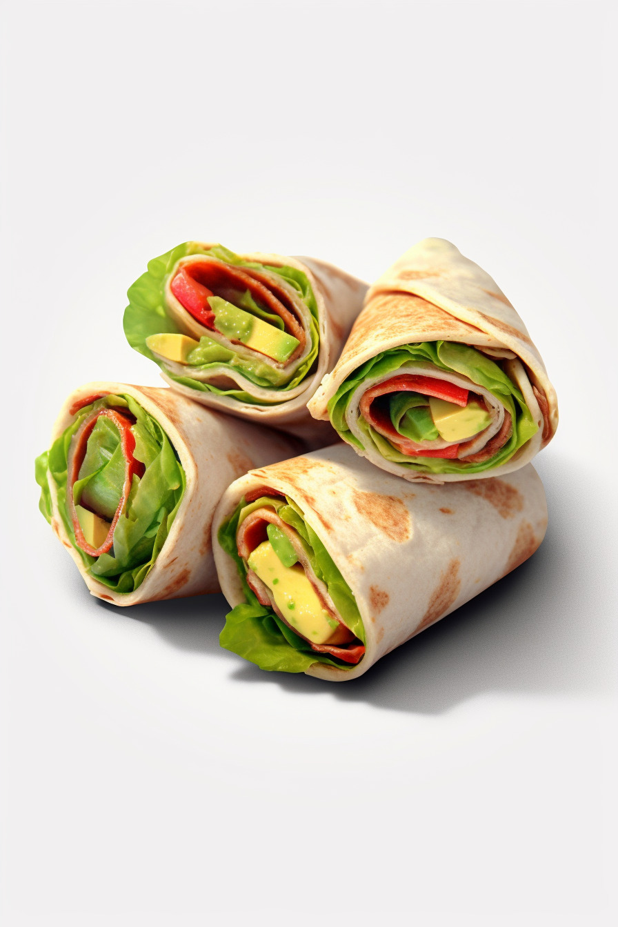 Vegetarisches Wraps Fingerfood mit Gemüse und Käse