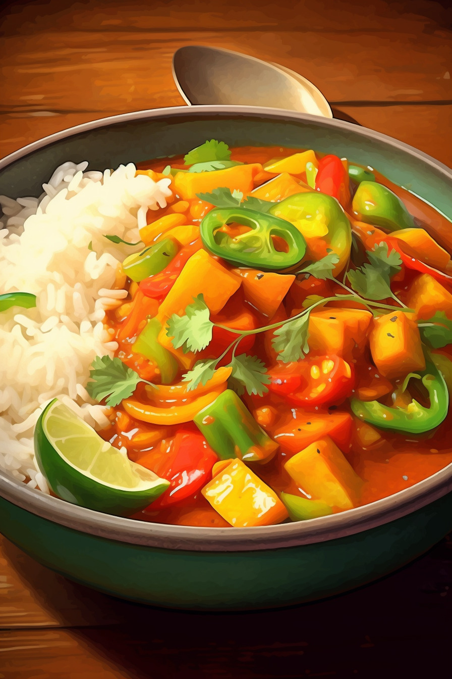 Vegetarisches Gemüse-Curry mit Basmati-Reis