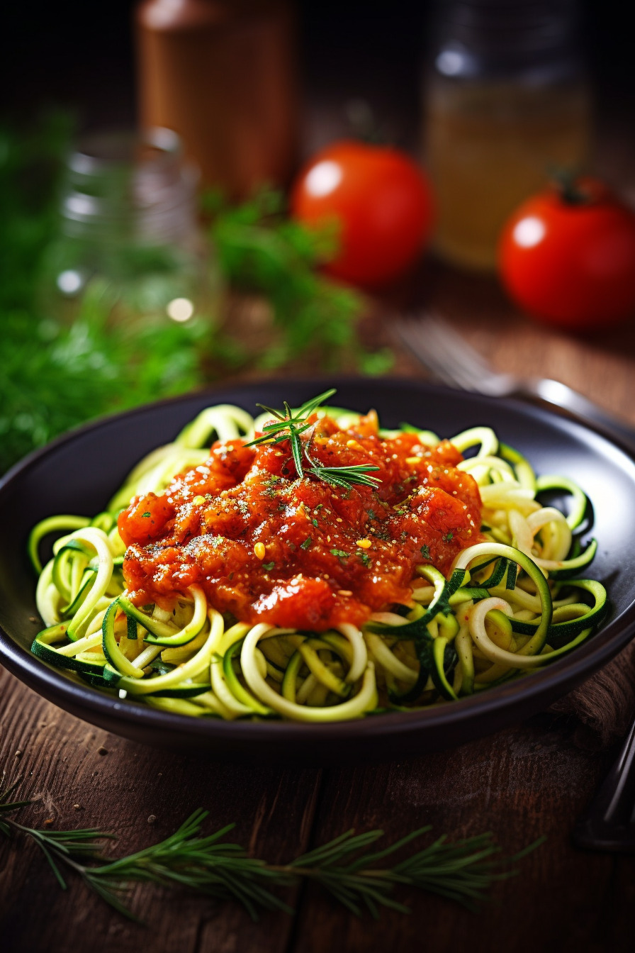 Zucchini-Nudeln mit Tomatensoße - Ein leckeres Gericht für Diabetiker