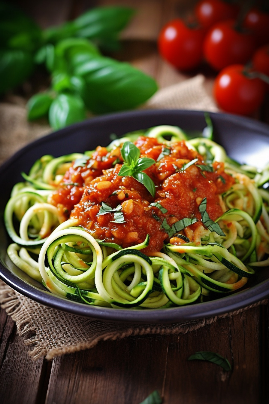 Zucchini-Nudeln mit Tomatensoße - Ein leckeres Gericht für Diabetiker