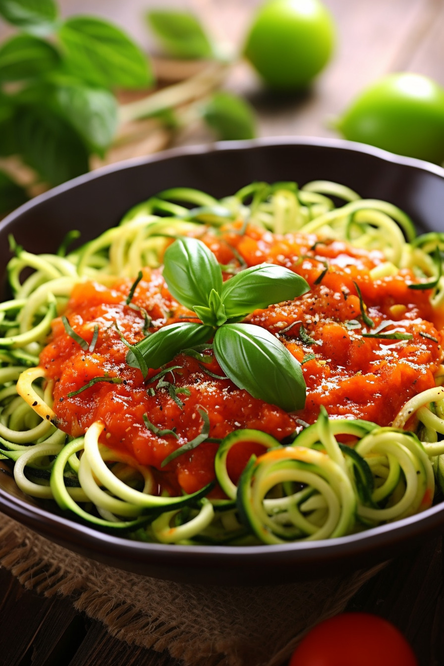 Zucchini-Nudeln mit Tomatensoße - Ein leckeres Gericht für Diabetiker