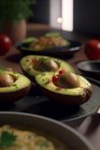 Gebackene Avocado-Schiffchen.