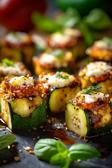 Gebackene Zucchini-Feta-Häppchen.