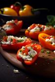 Paprika-Feta-Schiffchen - das perfekte Fingerfood mit Paprika und Feta