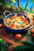 Kokos-Curry mit Meeresfrüchten - Ein exotisches Gericht aus Animal Crossing New Horizons