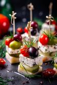 Feta Fingerfood Kalt mit Tomaten, Gurken und Oliven