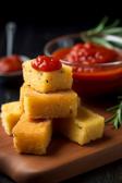 Knuspriges Polenta-Fingerfood mit Tomaten-Chutney